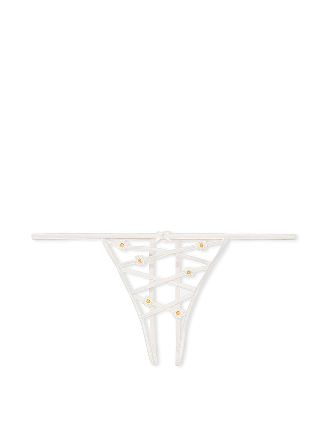 vs Dream Angels Daisy Crotchless V-String Panty White Daisies 3 of 4 