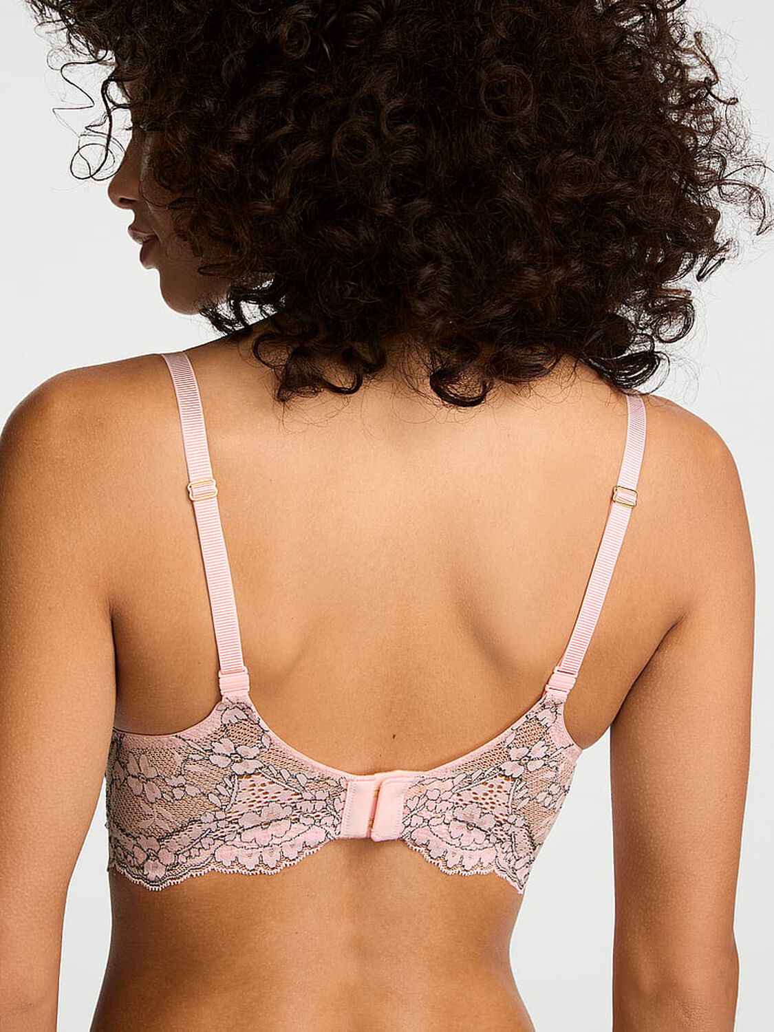 vs Dream Angels Lace Lightly Lined Demi Bra Angel Pink 2 of 3 