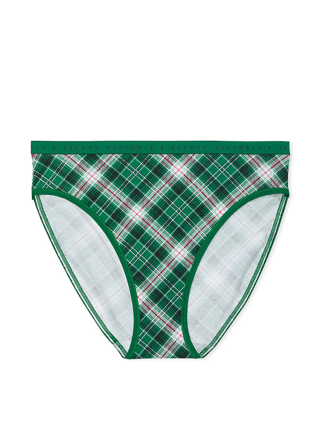 vs Victoria's Secret Stretch Cotton High-Leg Brief Panty Green Plaid 1 of 1 