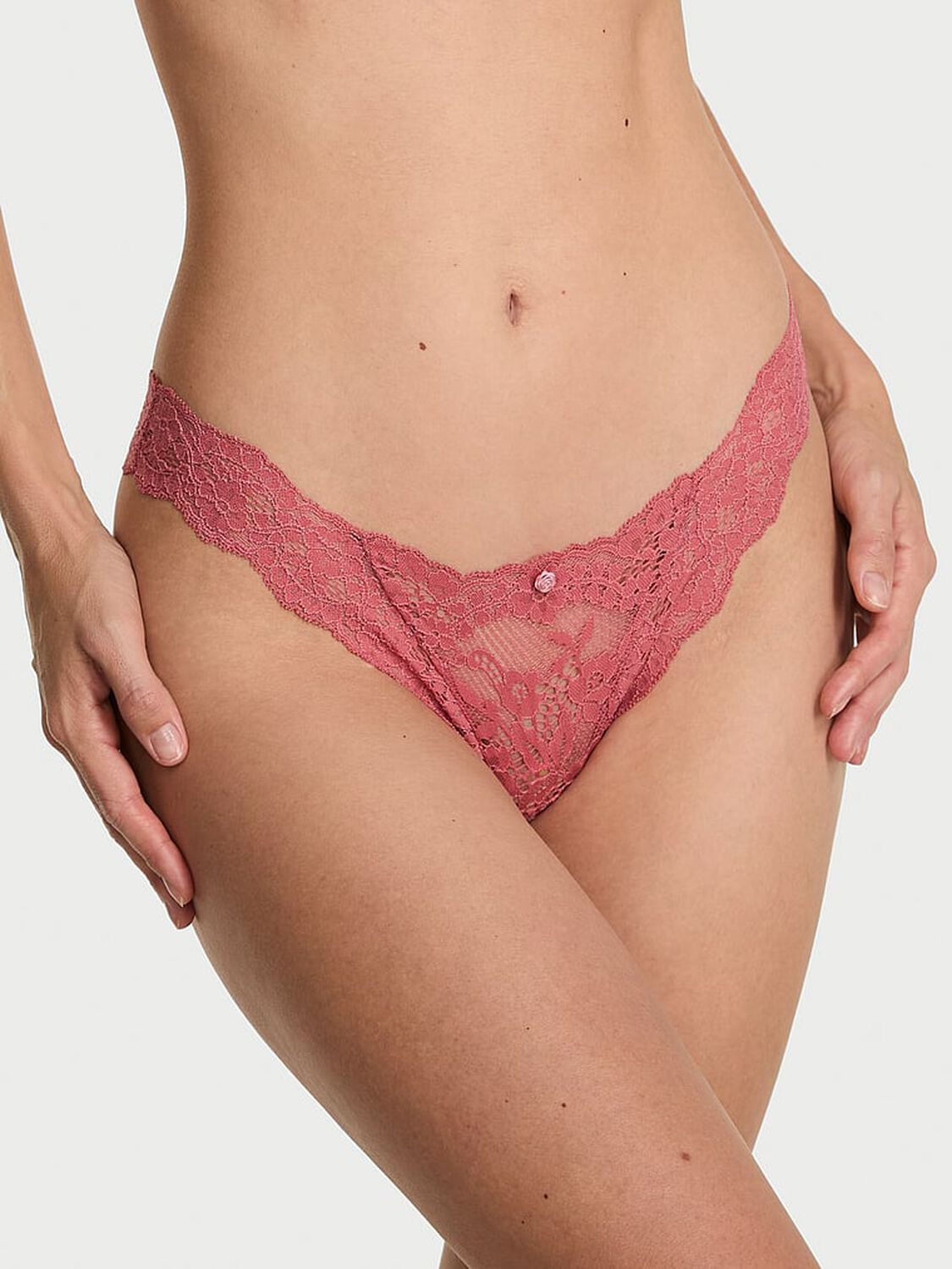 vs Dream Angels Lace Brazilian Panty Seductive Rose 3 of 3 