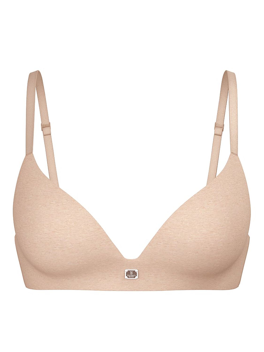 vs The T-Shirt Cotton Logo Hardware Lightly Lined Wireless Bra Heather Pretty Blush 3 of 3 