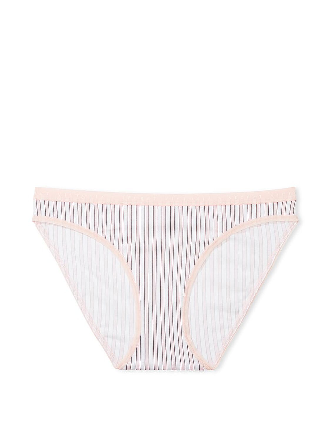 vs Victoria's Secret Stretch Cotton Bikini Panty Purest Pink Stripes 3 of 4 