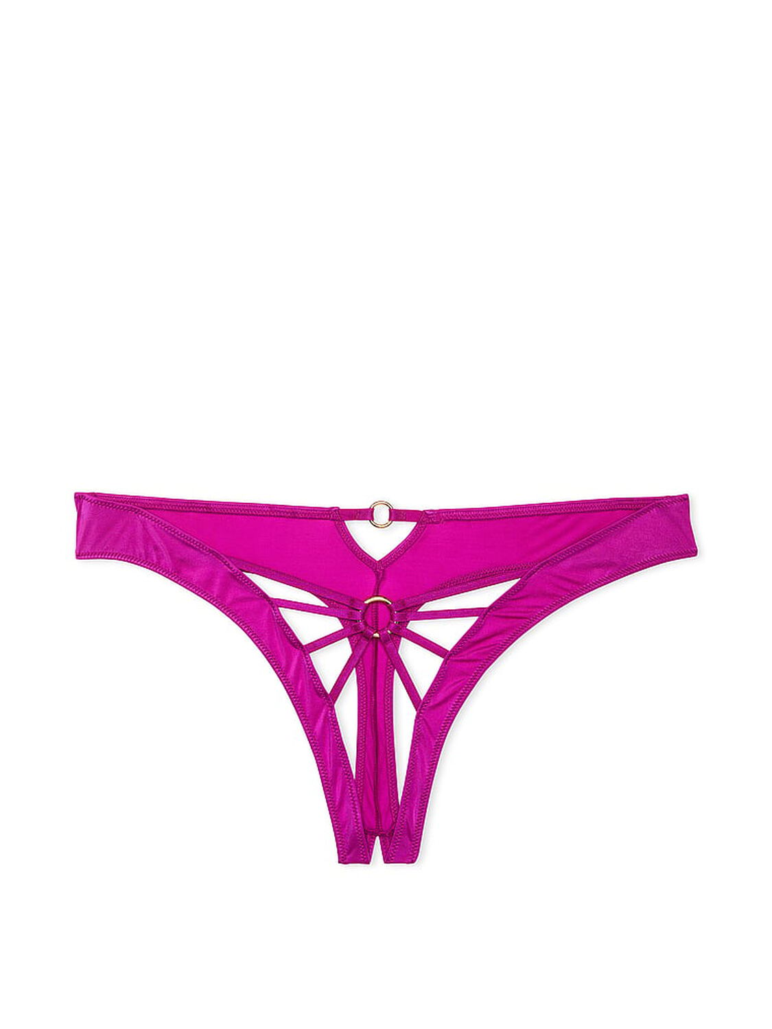 vs Very Sexy Strappy Hardware Crotchless Thong Panty Outrageous Pink 3 of 3 