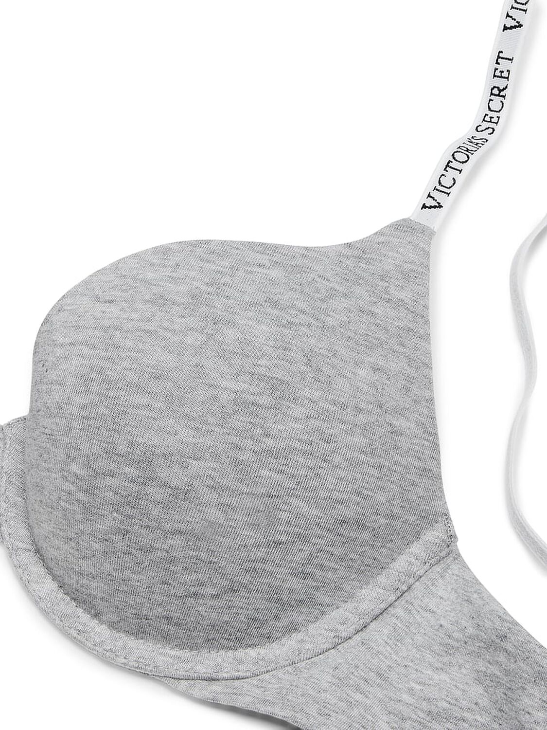vs The T-Shirt Cotton Push-Up Perfect Shape Bra Medium Heather Gray 4 of 4 