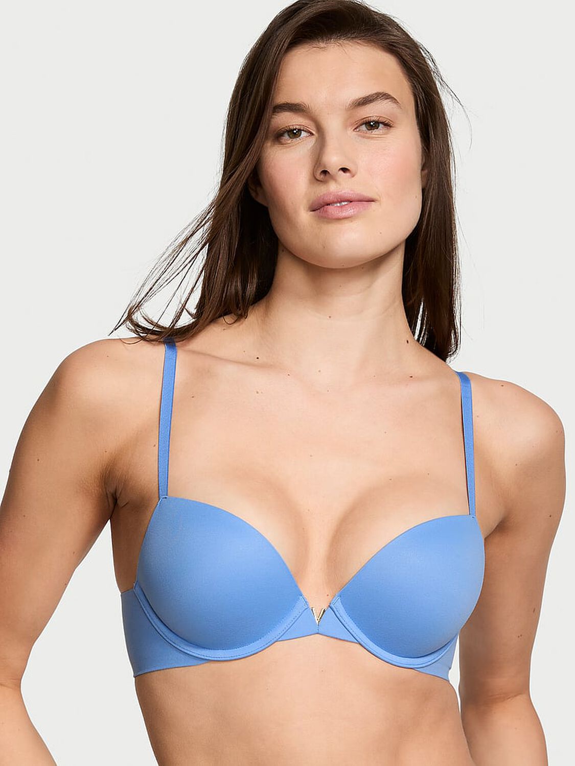 vs Love Cloud Push-Up Plunge Bra Blue Bonnet 1 of 4 