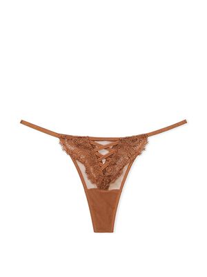 Boho Floral Embroidery Thong Panty