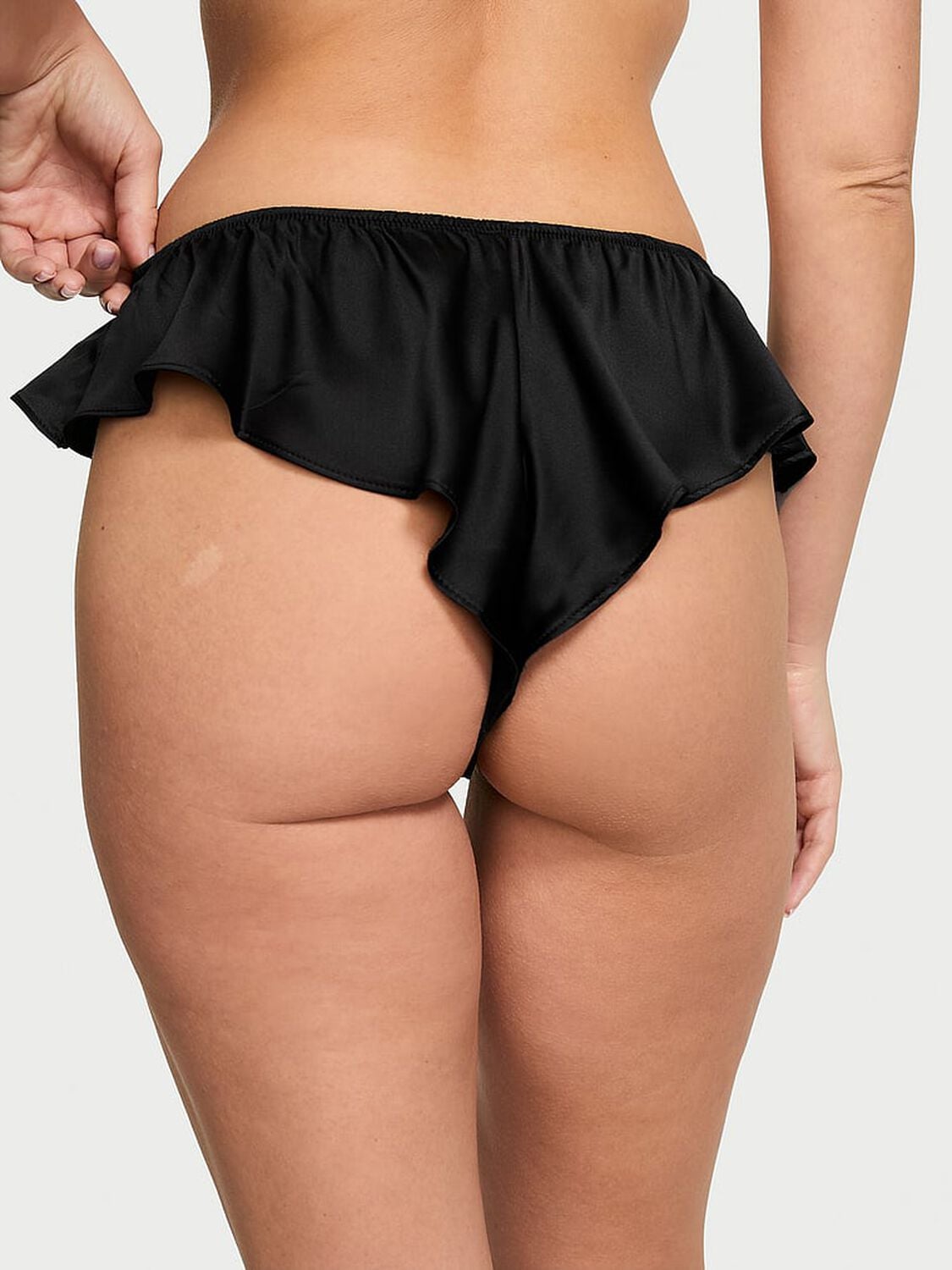 vs Very Sexy Satin Flutter Cheeky Panty Black 2 of 3 