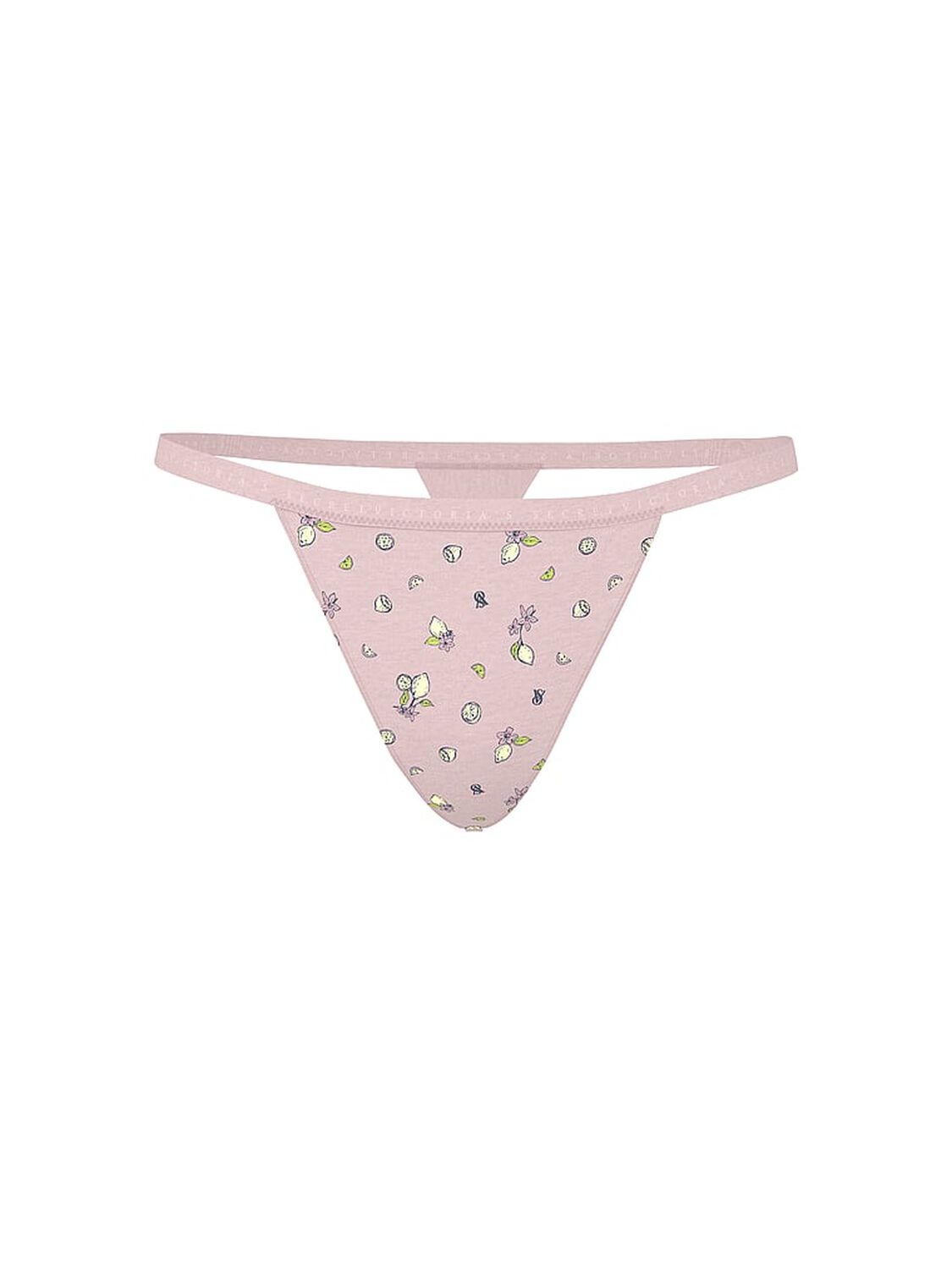 vs Victoria's Secret Stretch Cotton V-String Panty Bermuda Pink Lemons 3 of 3 