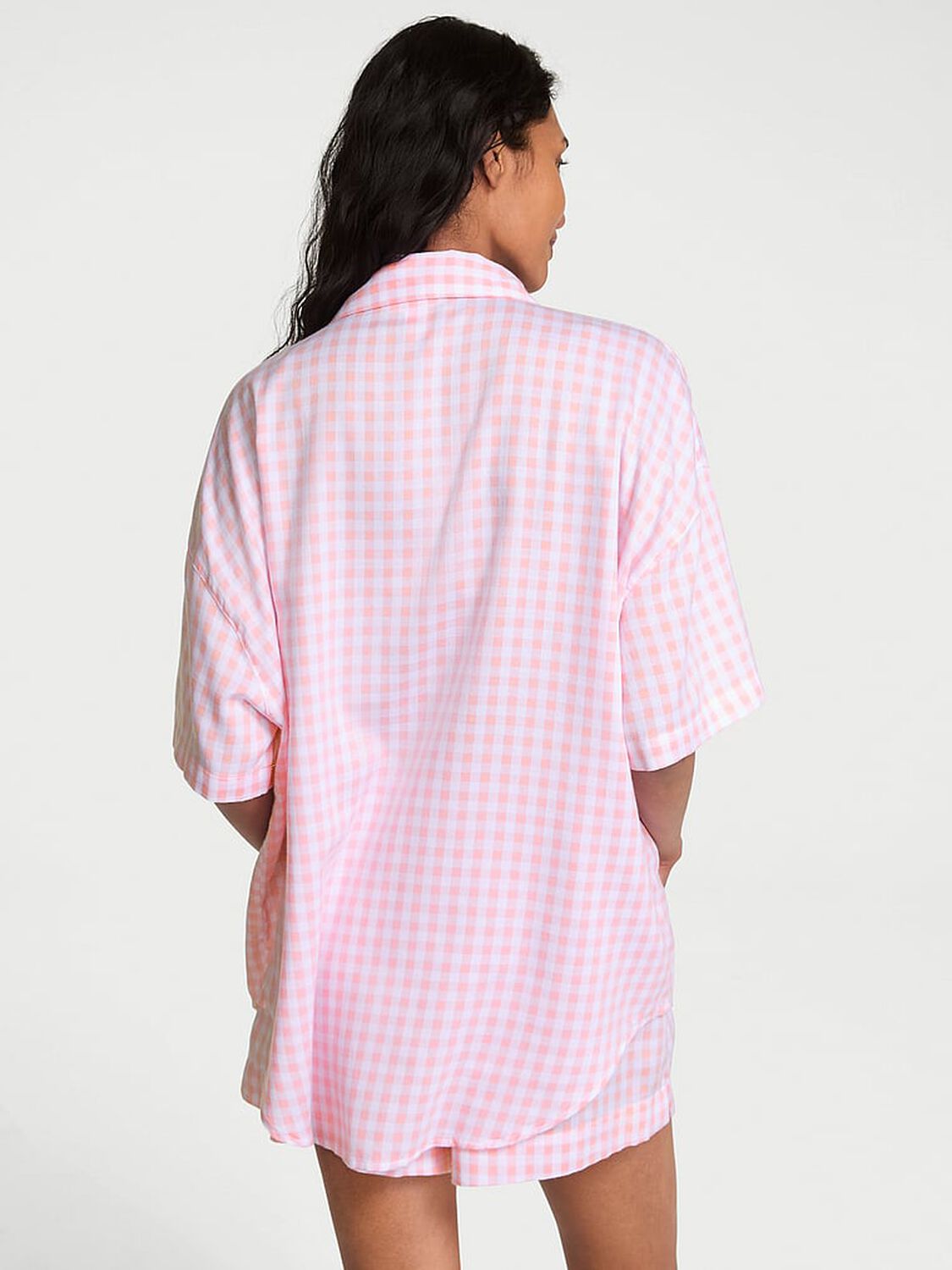vs Victoria's Secret Modal-Cotton Gingham Short Pajama Set Pink Gingham 2 of 3 
