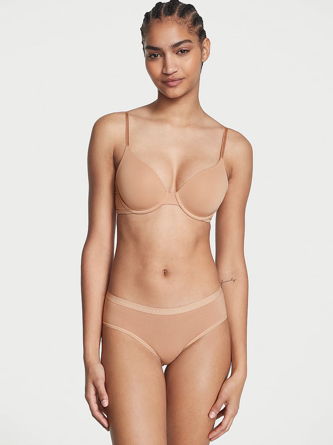 vs Victoria's Secret Stretch Cotton Hiphugger Panty Praline 1 of 3 