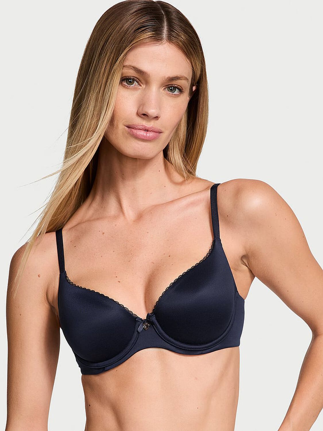 vs Body By Victoria Lightly Lined Smooth Demi Bra Noir Navy 1 of 3 