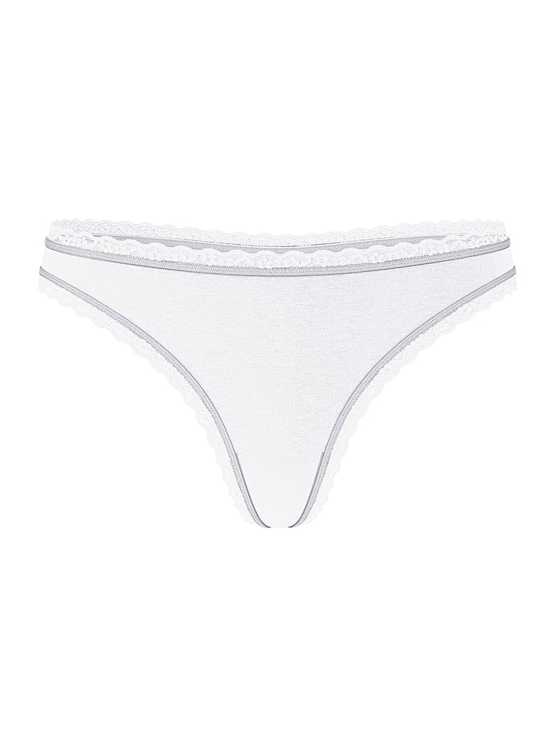 vs The Lacie Cotton Lace-Waist Thong Vs White 3 of 3 