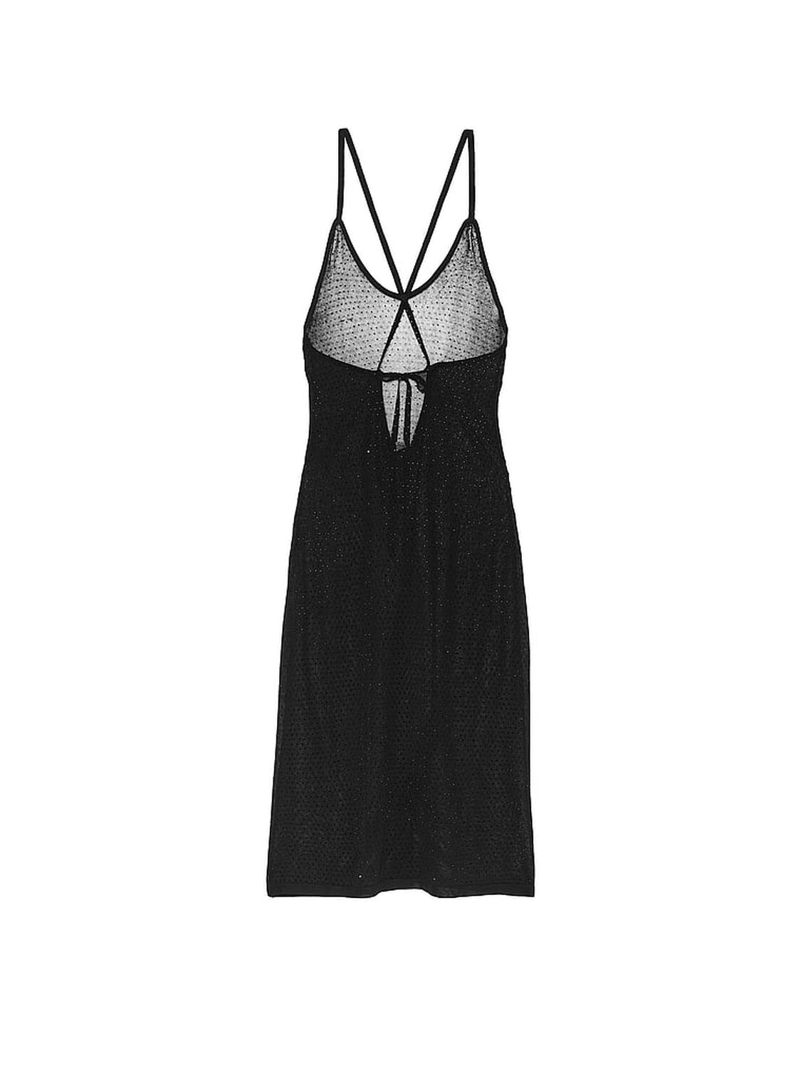 vs Victoria's Secret Swim Beachwear Shine Knit Cover-Up Midi Dress Black 3 of 4 