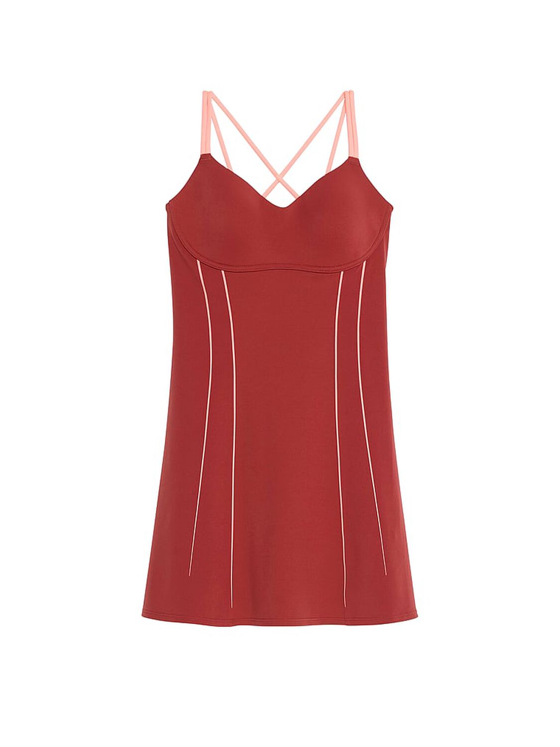 vs Vsx VSX Elevate™ Chroma Contours Flare Dress Russet & Coral Flash 3 of 4 