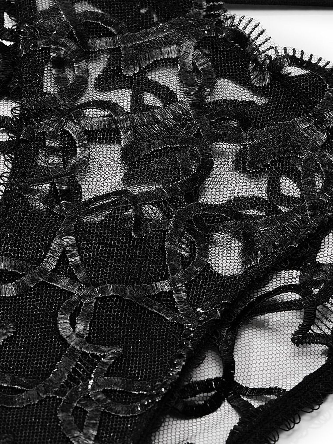 vs Very Sexy Shimmer Heart Embroidery Adjustable String Bikini Panty Black Hearts 4 of 4 