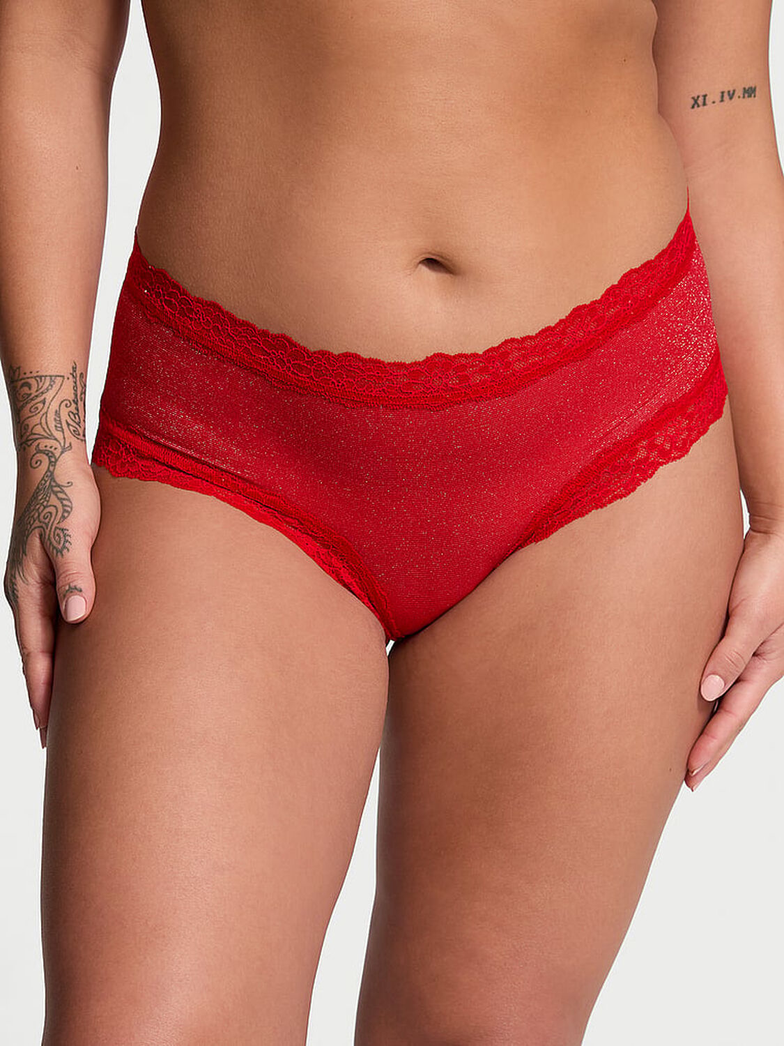 vs The Lacie Sequin Posey Mesh Cheeky Panty Lipstick 1 of 4 