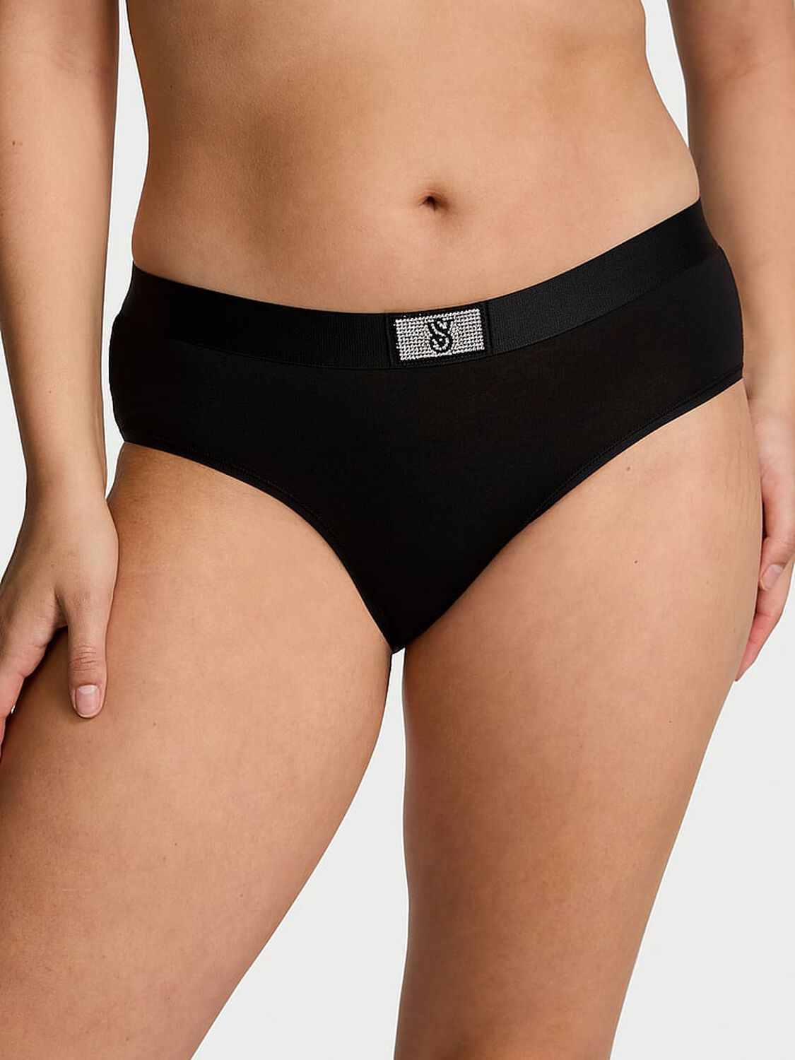 vs Cotton Logo Cotton Shine Patch Hiphugger Panty 1 of 4 