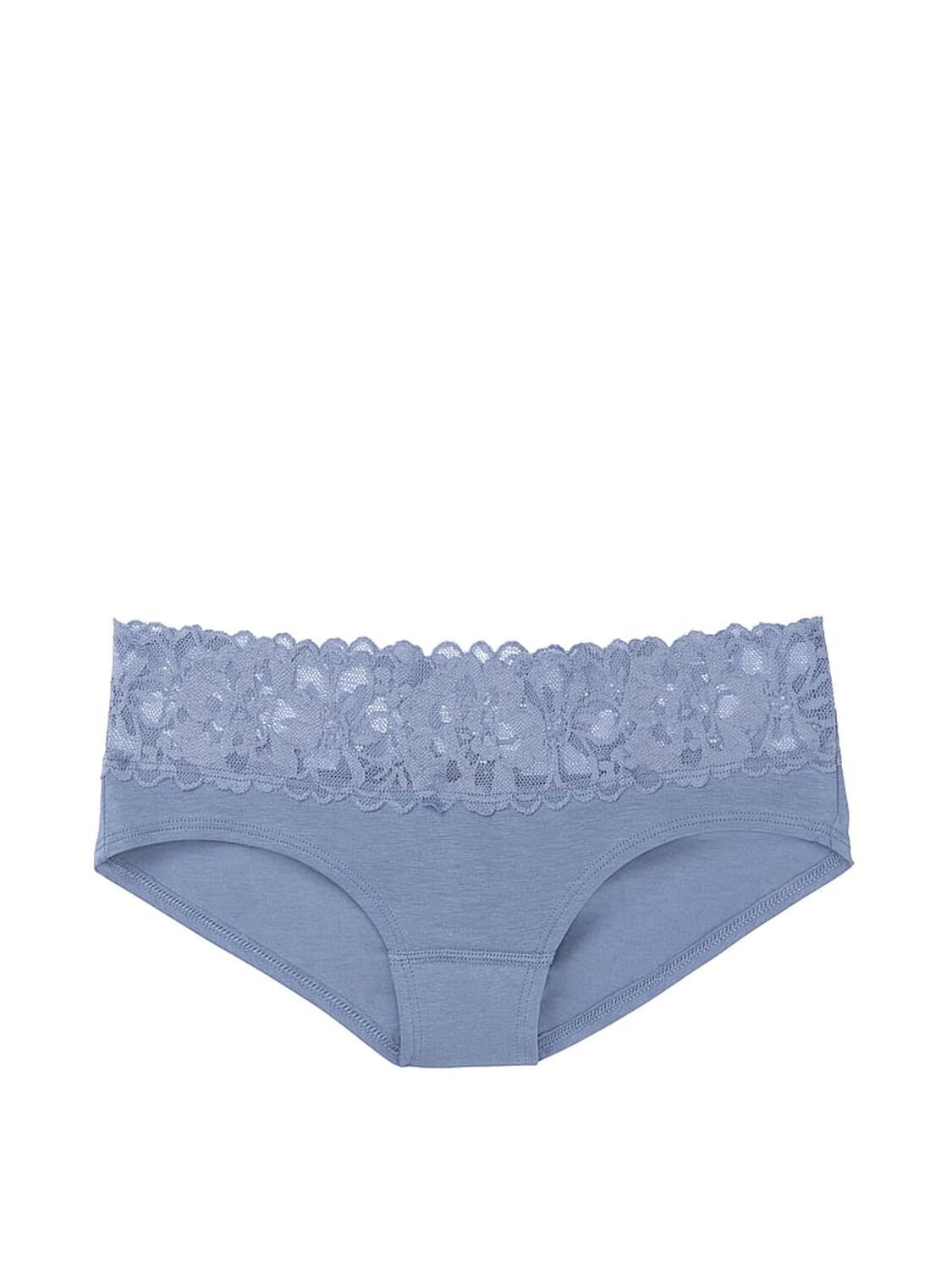 vs Victoria's Secret Stretch Cotton Lace-waist Hiphugger Panty Faded Blue 1 of 1