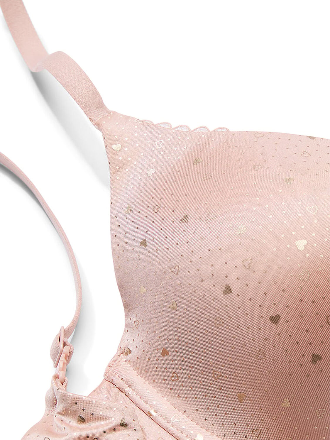 vs Body By Victoria Smooth Lightly Lined Full-Coverage Bra Pink Zinc Hearts 2 of 2 
