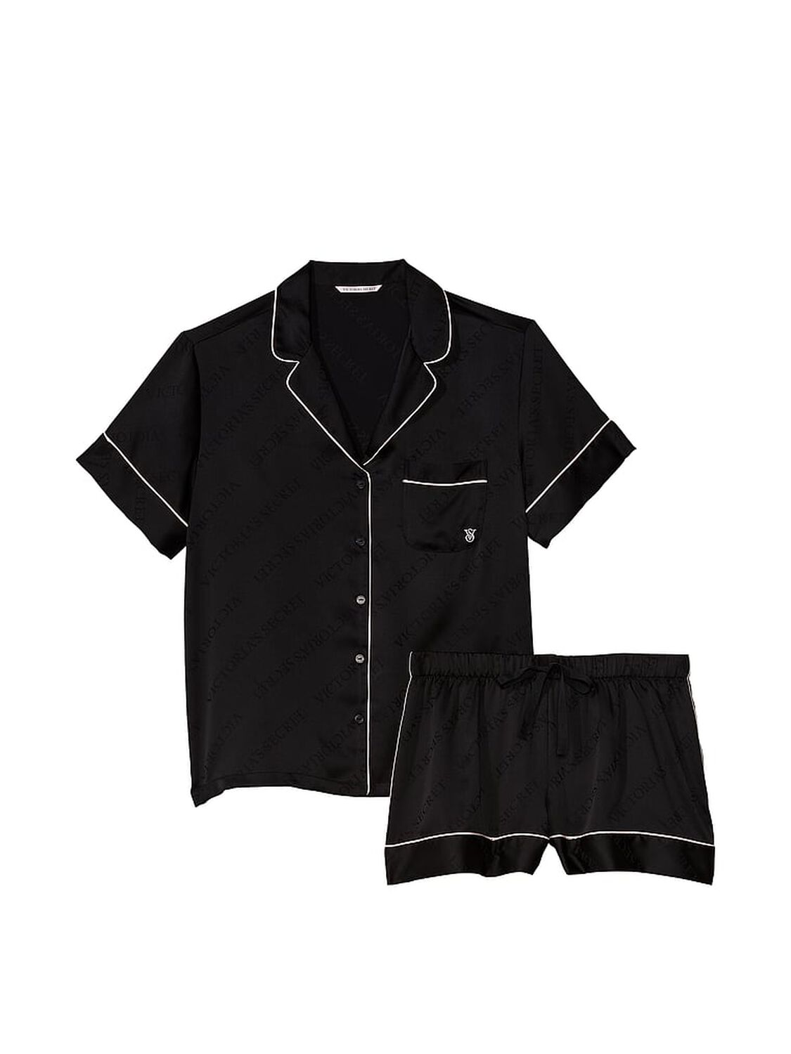 vs Victoria's Secret Satin Short Pajama Set Black 3 of 4 