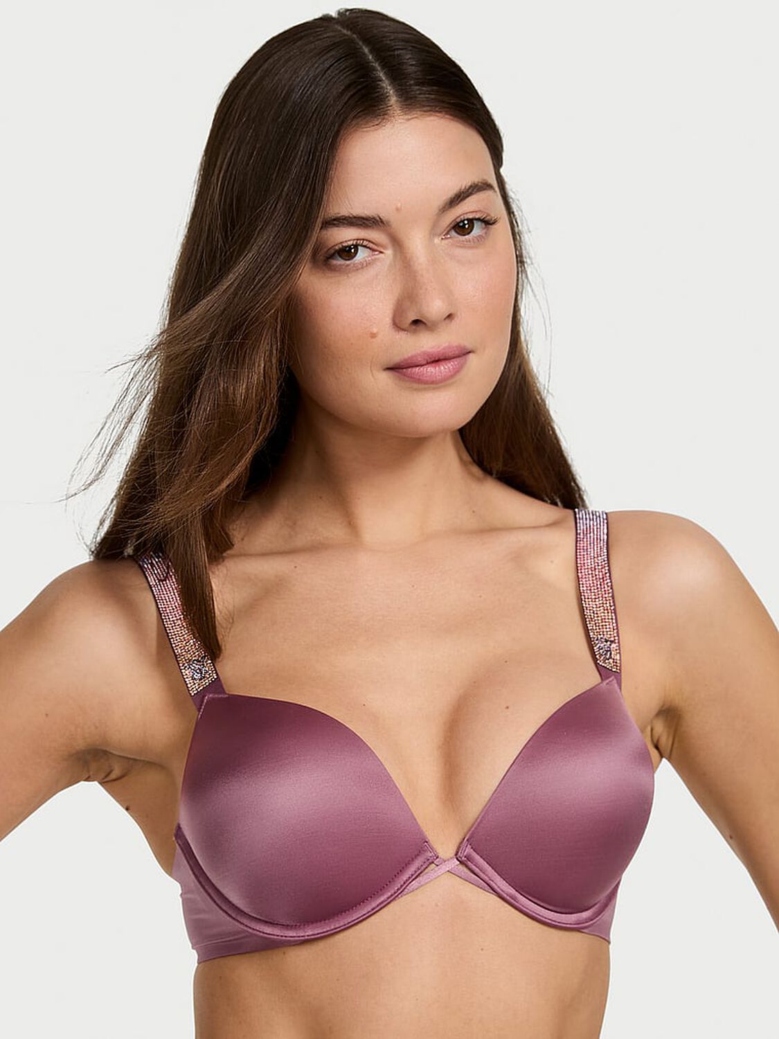 vs Very Sexy Bombshell Sunset Ombré Shine Strap Add-2-Cups Push-Up Bra Purple Vapor 1 of 3 