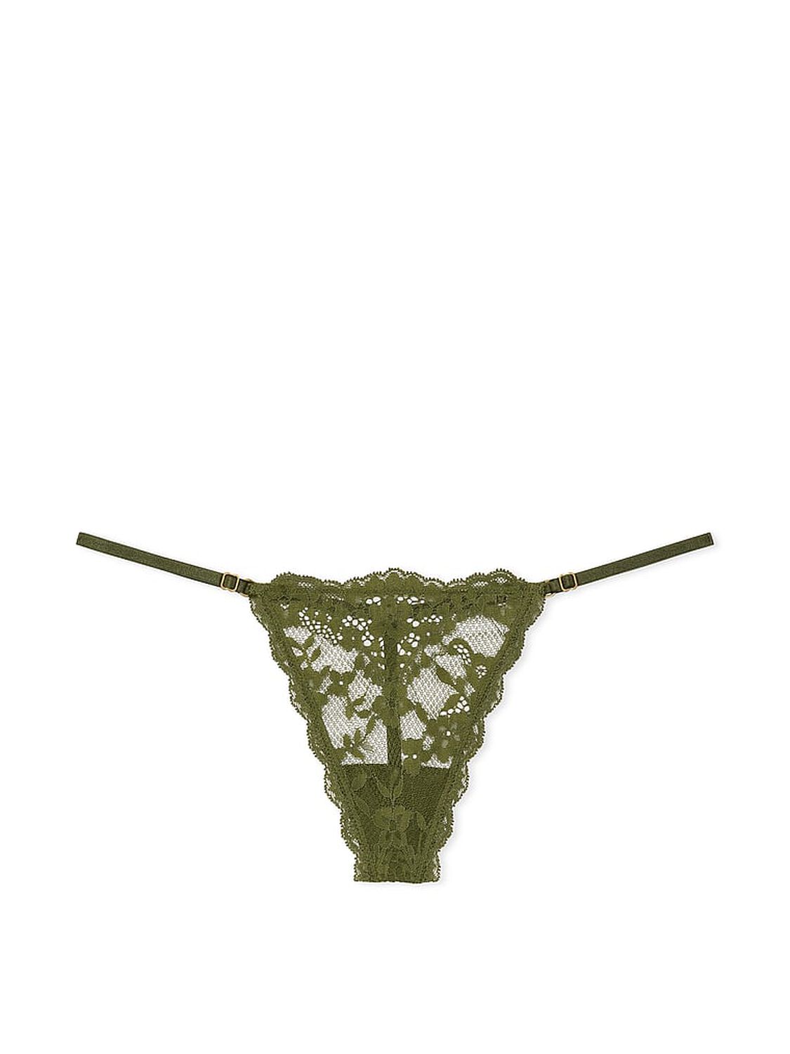 vs Dream Angels Lace Adjustable V-String Panty Woodland Green 3 of 4 