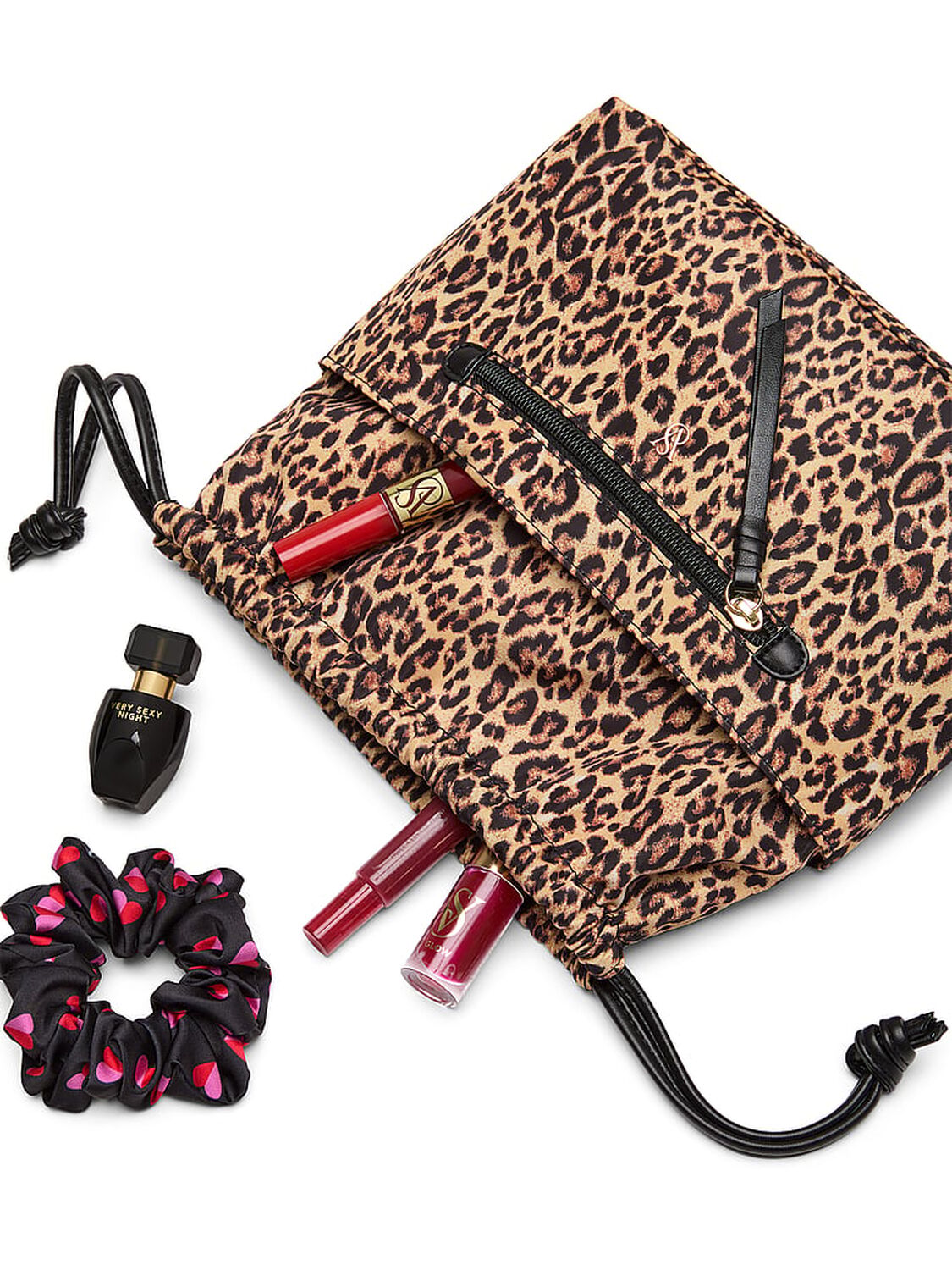 vs Victoria's Secret Cinched Travel Beauty Organizer Bag Leopard 3 of 4 