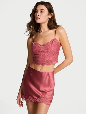 Satin Lace Cami & Mini Skirt Set