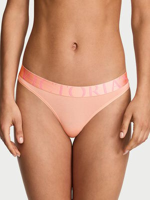 Exploded Logo Cotton Thong Panty