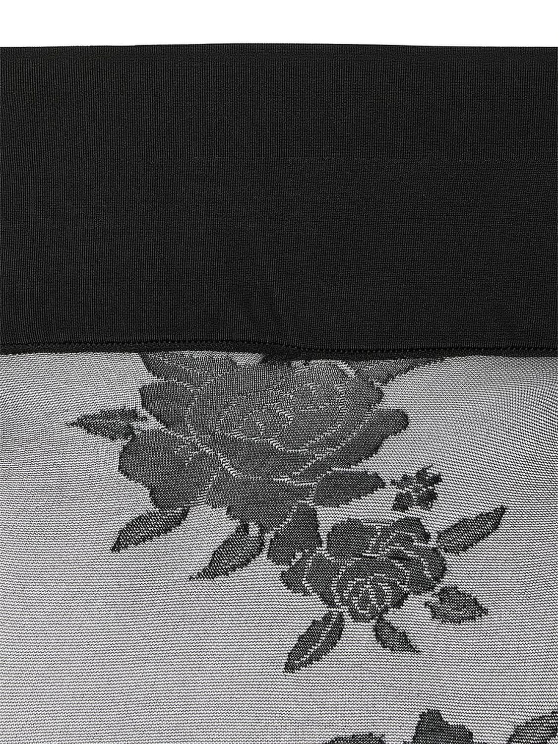 vs Very Sexy Red Rose Printed Thigh Highs Black 3 of 3 
