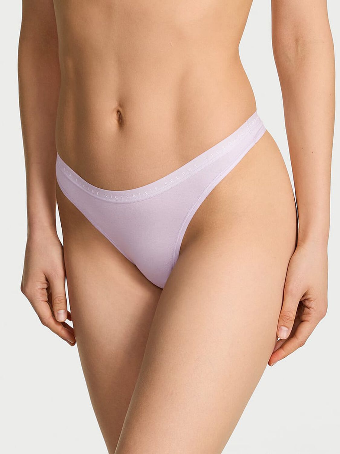 vs Victoria's Secret Stretch Cotton High-Leg Scoop Thong Panty Perfume 1 of 3 