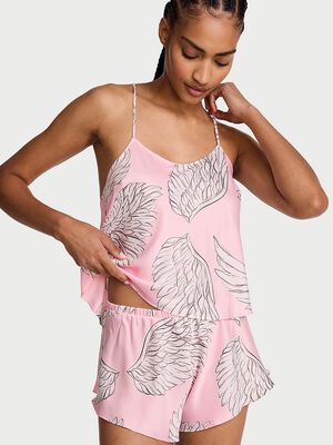 Satin Open-Back Cami & Shorts Set