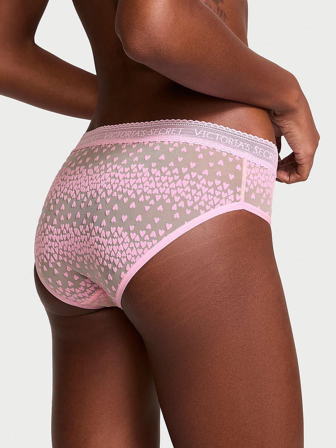 vs Cotton Logo Flocked Hearts Hiphugger Panty 2 of 3 