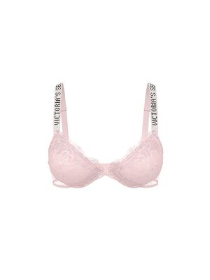Shine Strap Rose Lace Lightly Lined Low-Cut Demi Bra