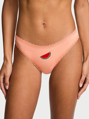 Cotton Lace-Waist Bikini Panty