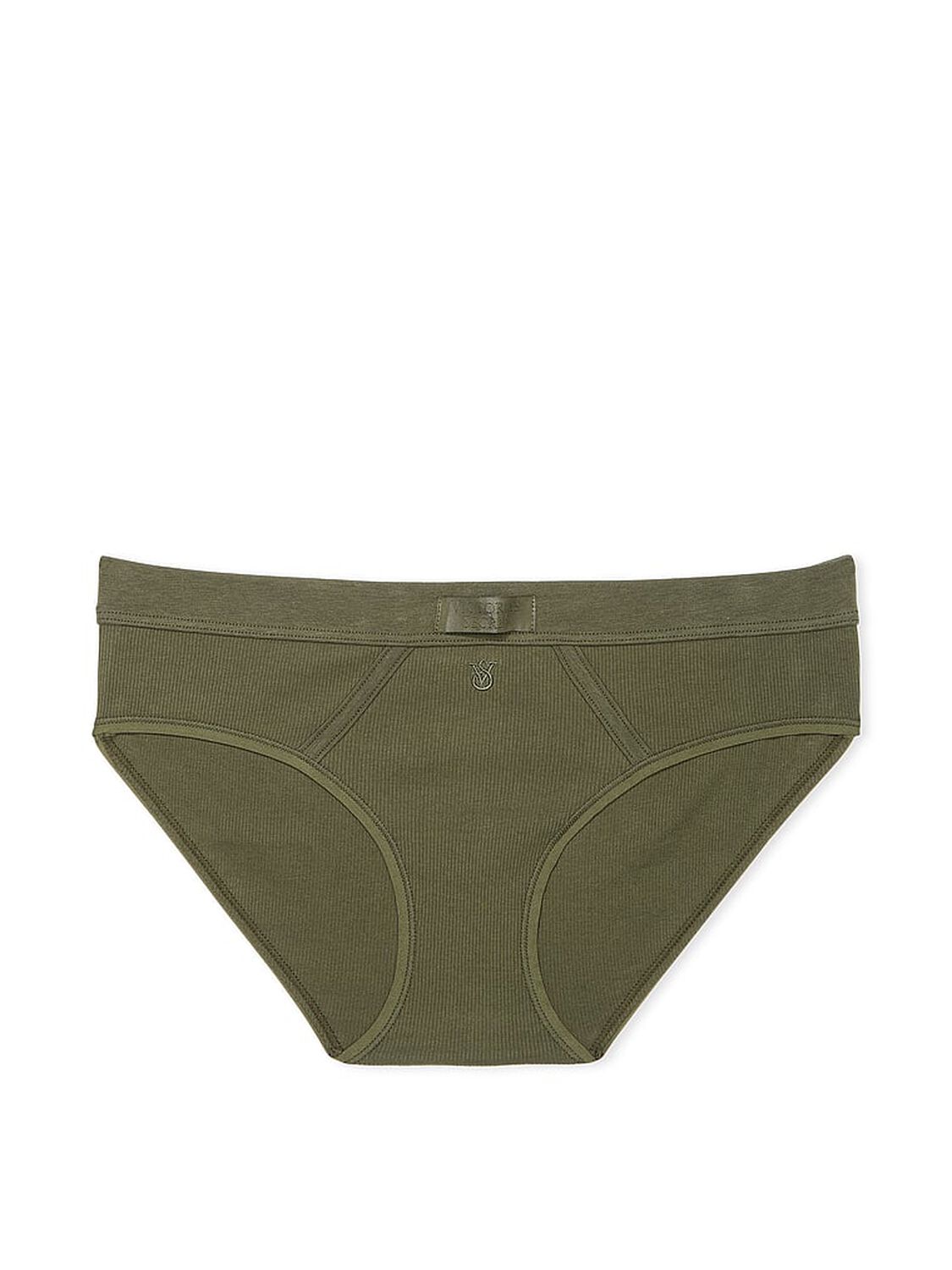 vs Cotton Logo Patch Cotton Hiphugger Panty Casual Olive 3 of 3 