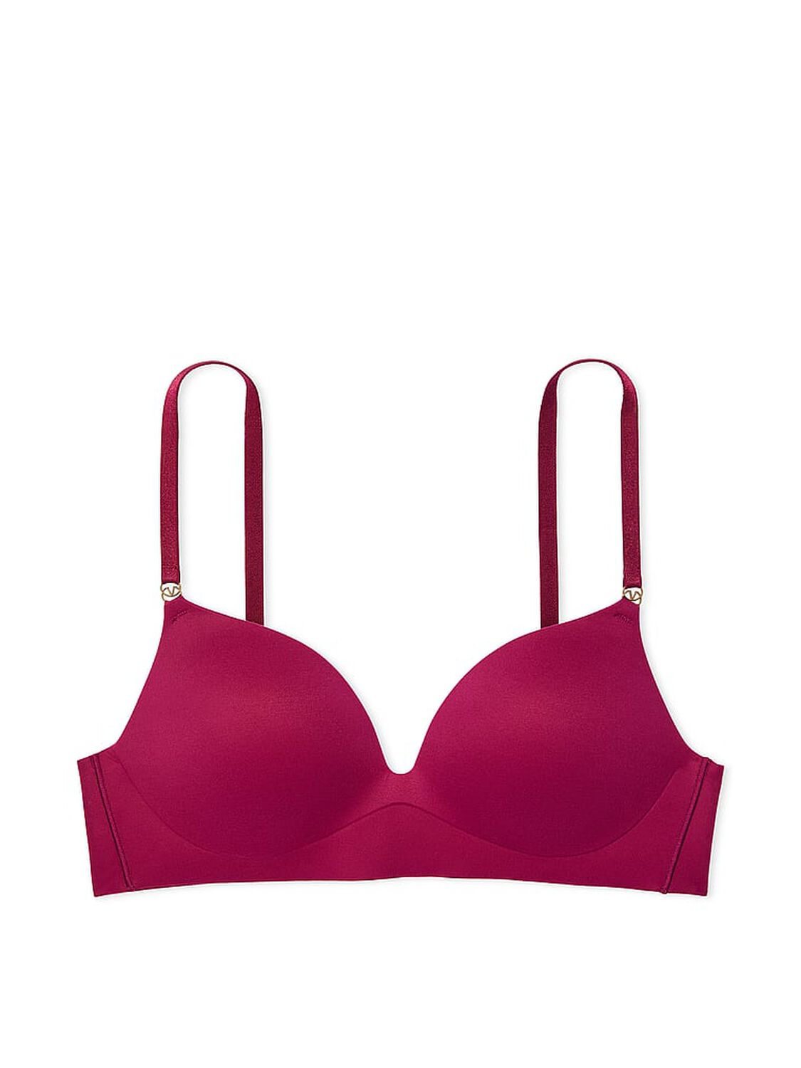 vs Dream Angels Smooth Wireless Push-Up Plunge Bra Campari Red 3 of 4 