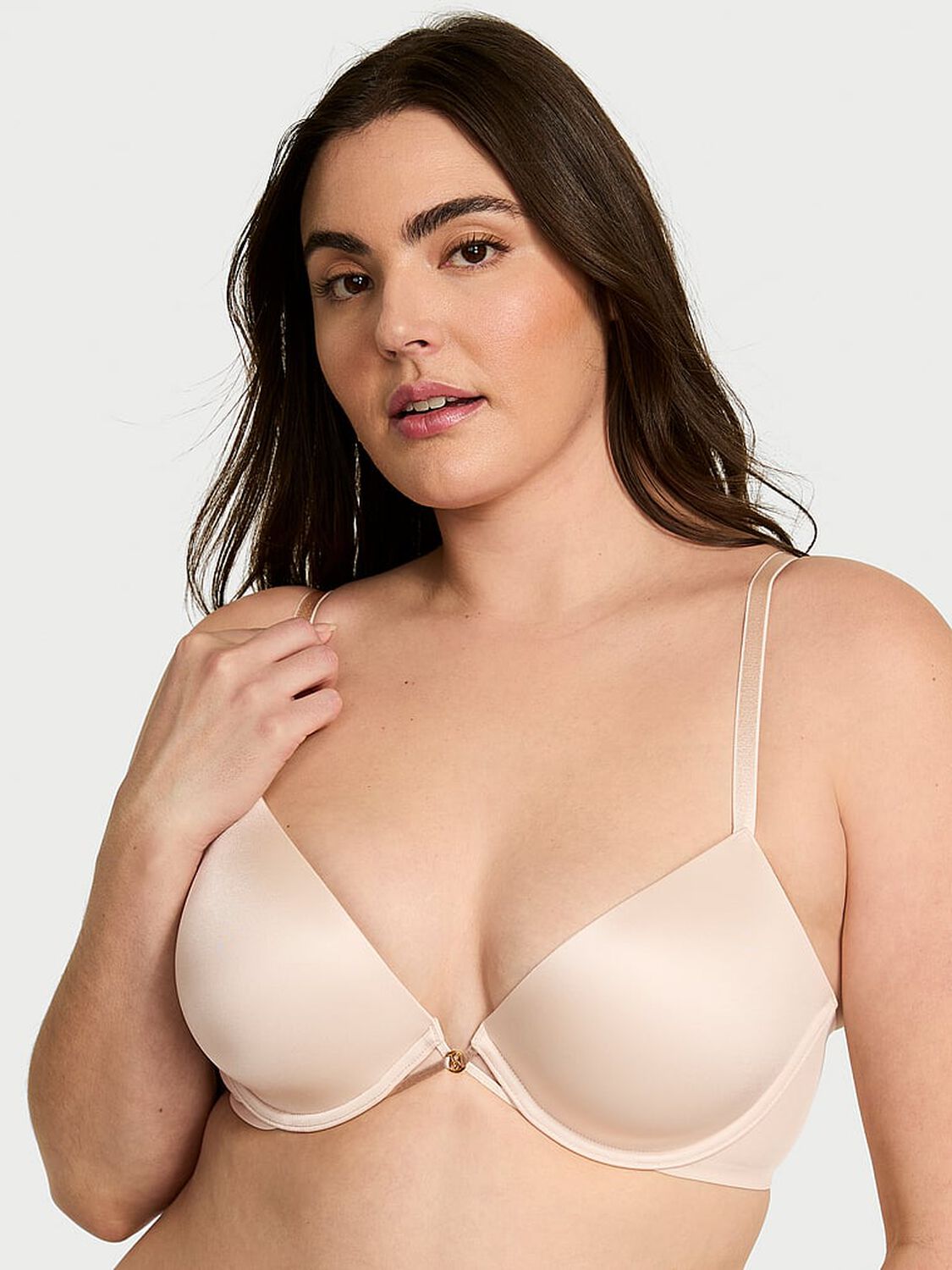 vs Very Sexy Smooth Lightly Lined Plunge Demi Bra Marzipan 1 of 3 