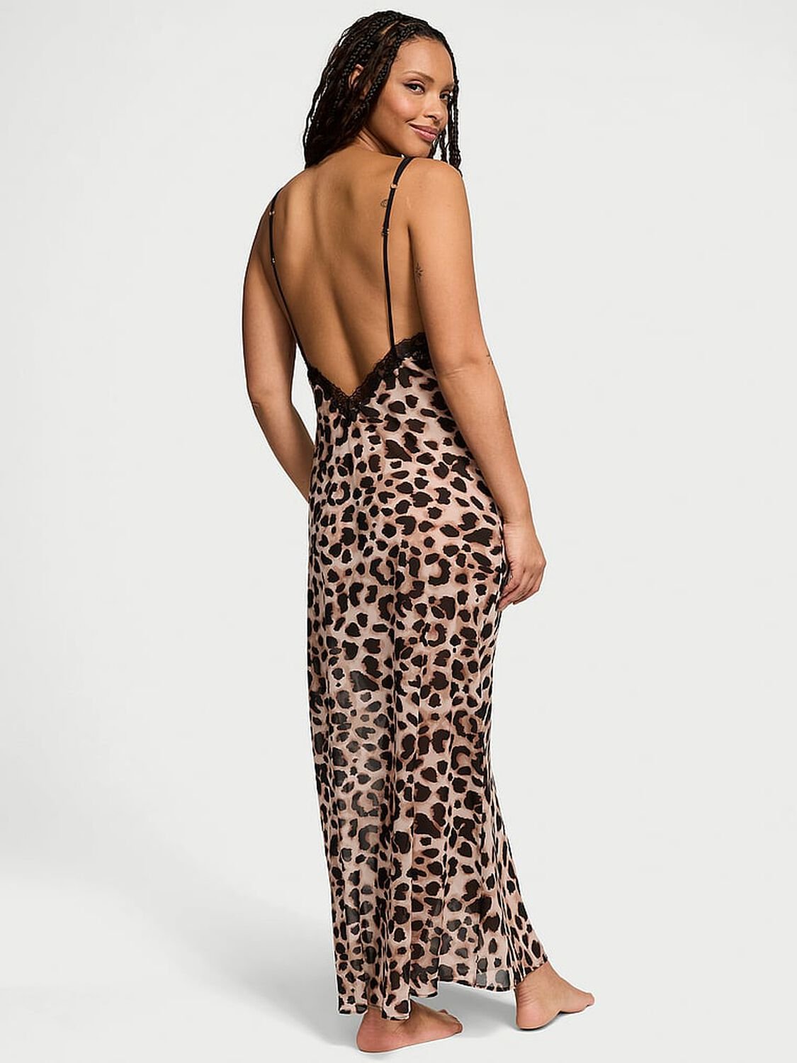 vs Very Sexy Leopard Chiffon Long Slip Dress Leopard 2 of 4 