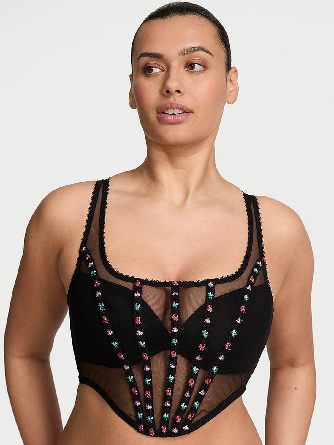 vs Very Sexy Dark Blossom Embroidery Corset Top Dark Blossom 1 of 3 