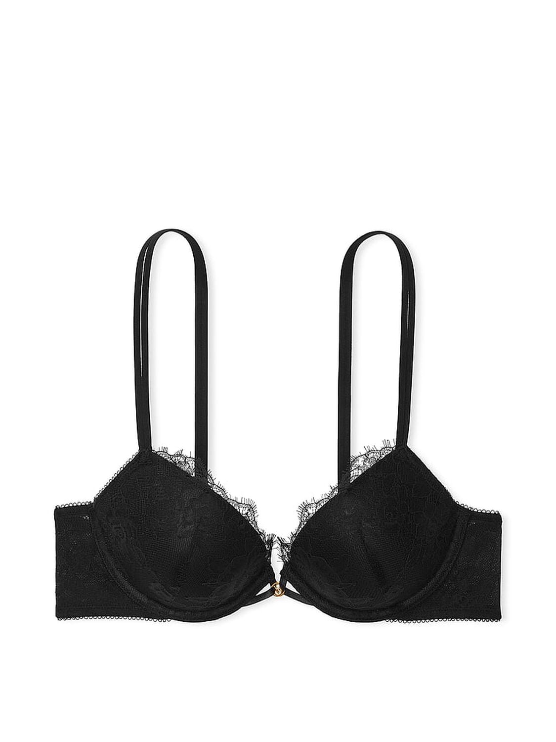vs Very Sexy Rose Lace Push-Up Bra Jet Black 3 of 4 