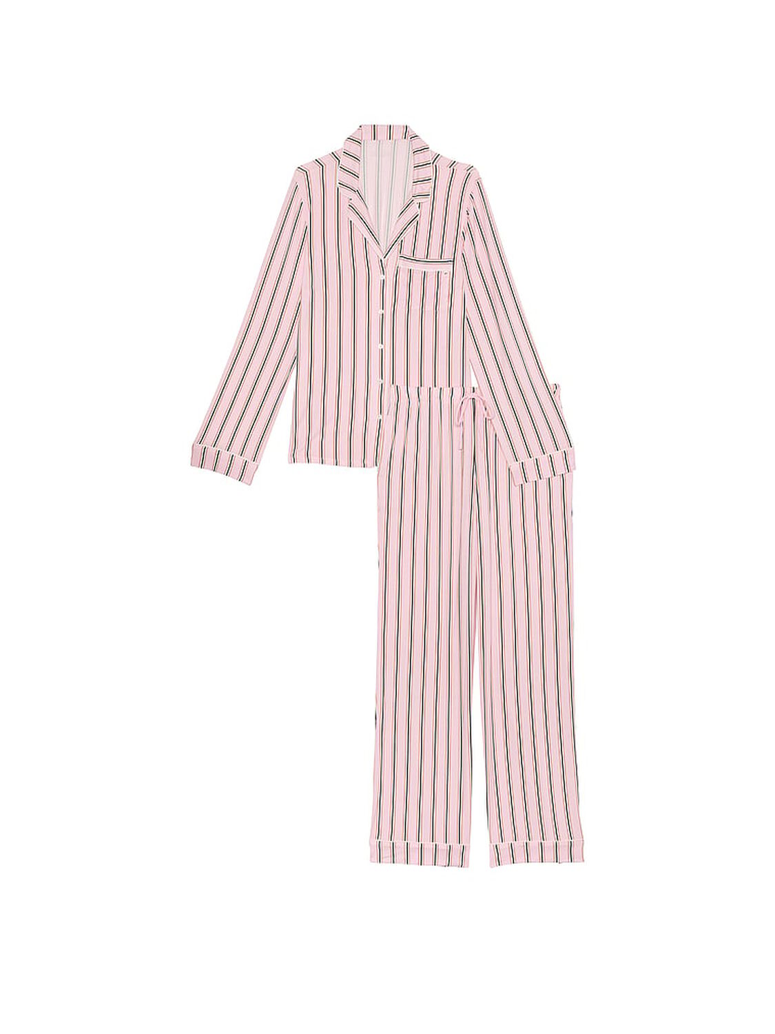 vs Victoria's Secret Modal Soft Long Pajama Set Pretty Blossom Stripes 3 of 4 