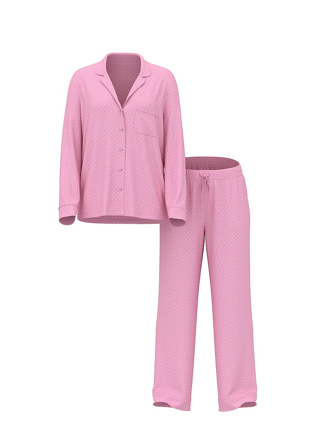 vs Victoria's Secret SoSoft&trade; Modal Long Pajama Set Bikini Pink Dots 3 of 4 