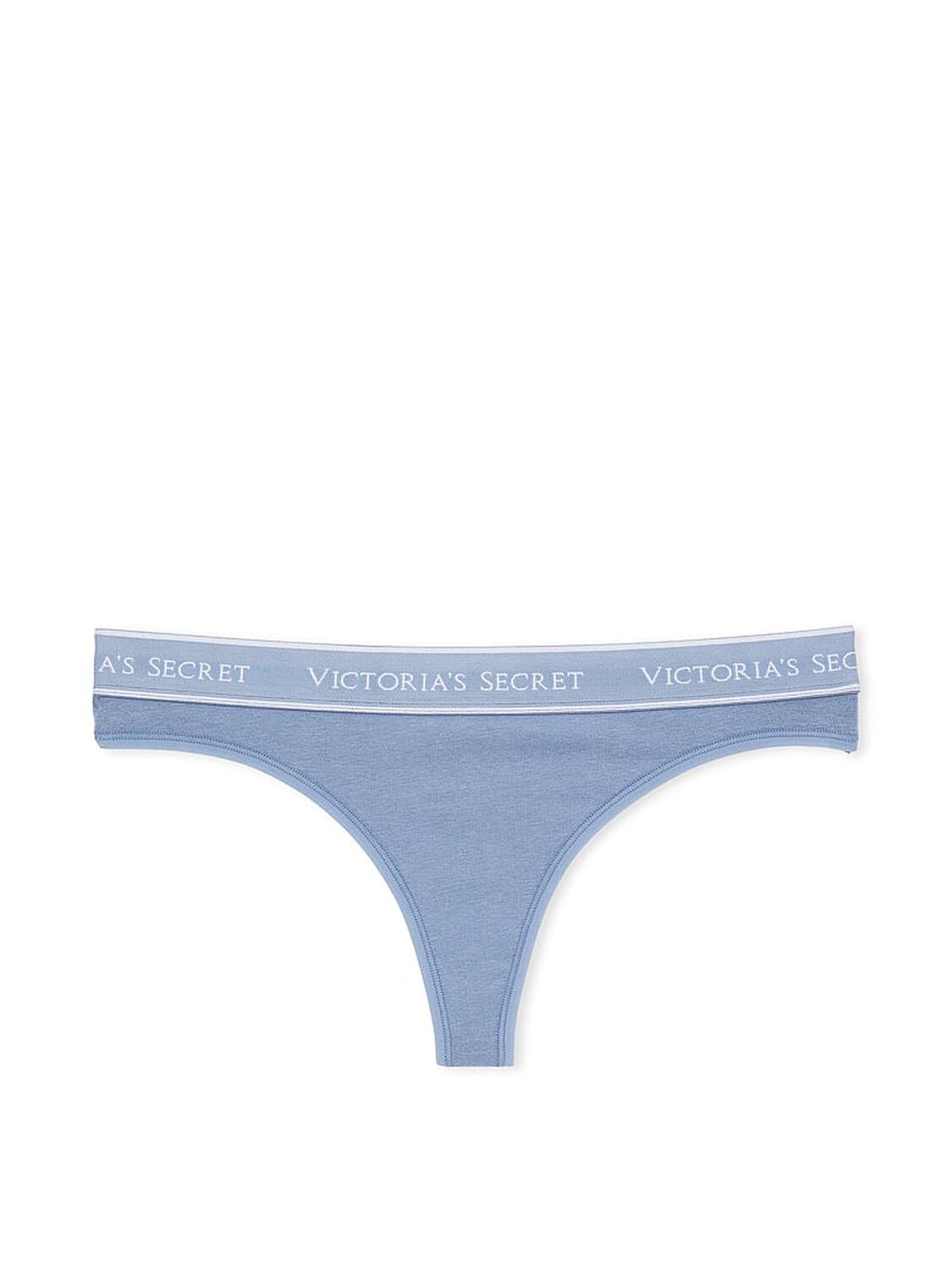vs Cotton Logo Cotton Thong Panty Faded Denim 3 of 3 