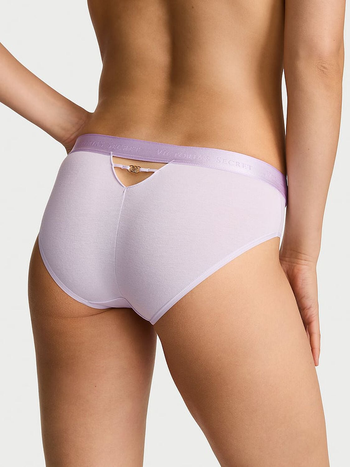 vs Cotton Logo Cotton Strappy Hiphugger Panty Purple Whisper 2 of 2 