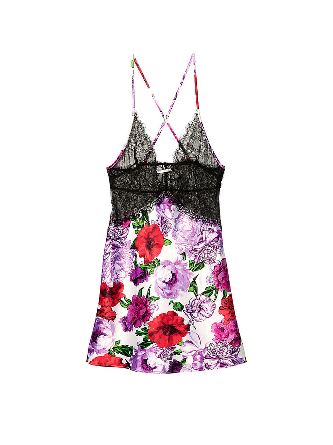 vs Victoria's Secret Lace Plunge Slip White Rose Floral 3 of 3 