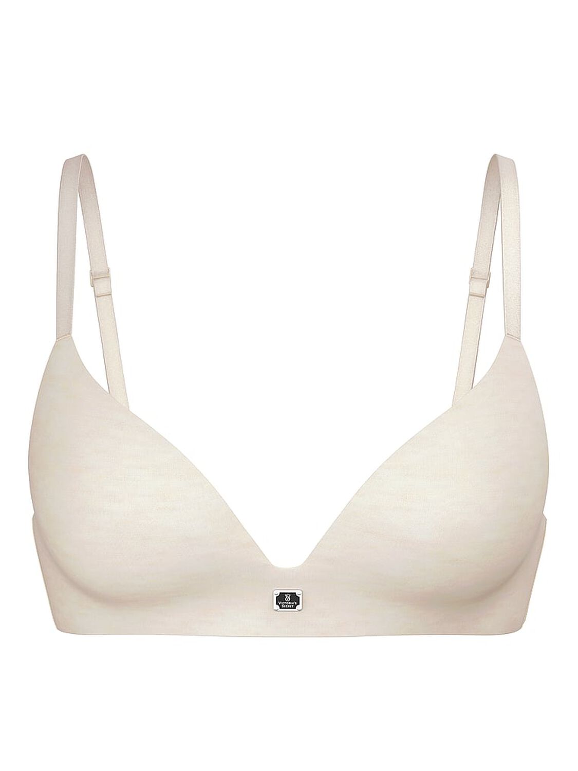 vs The T-Shirt Cotton Logo Hardware Lightly Lined Wireless Bra Heather Natural 3 of 3 