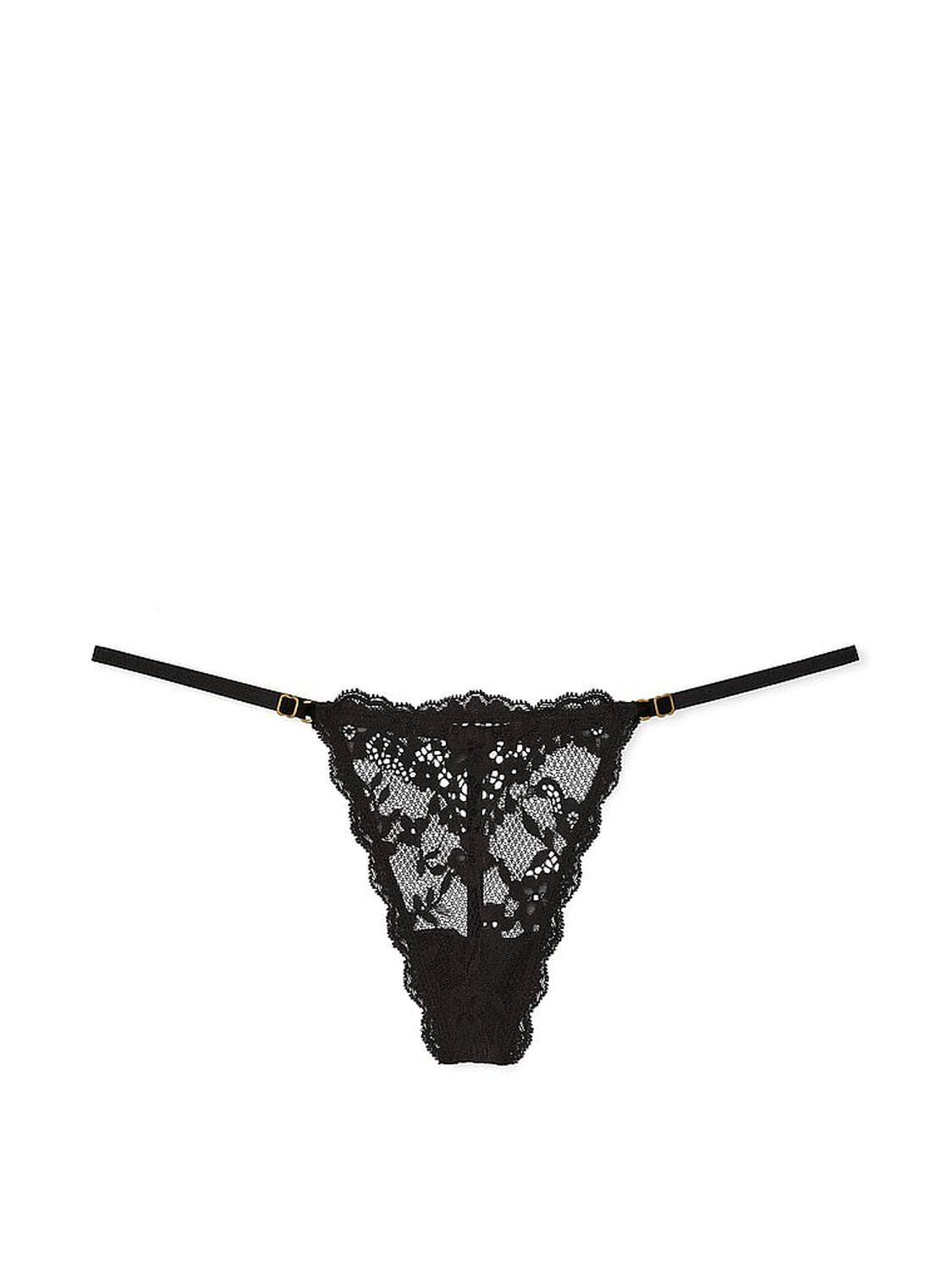 vs Dream Angels Lace Adjustable V-String Panty Black 3 of 4 