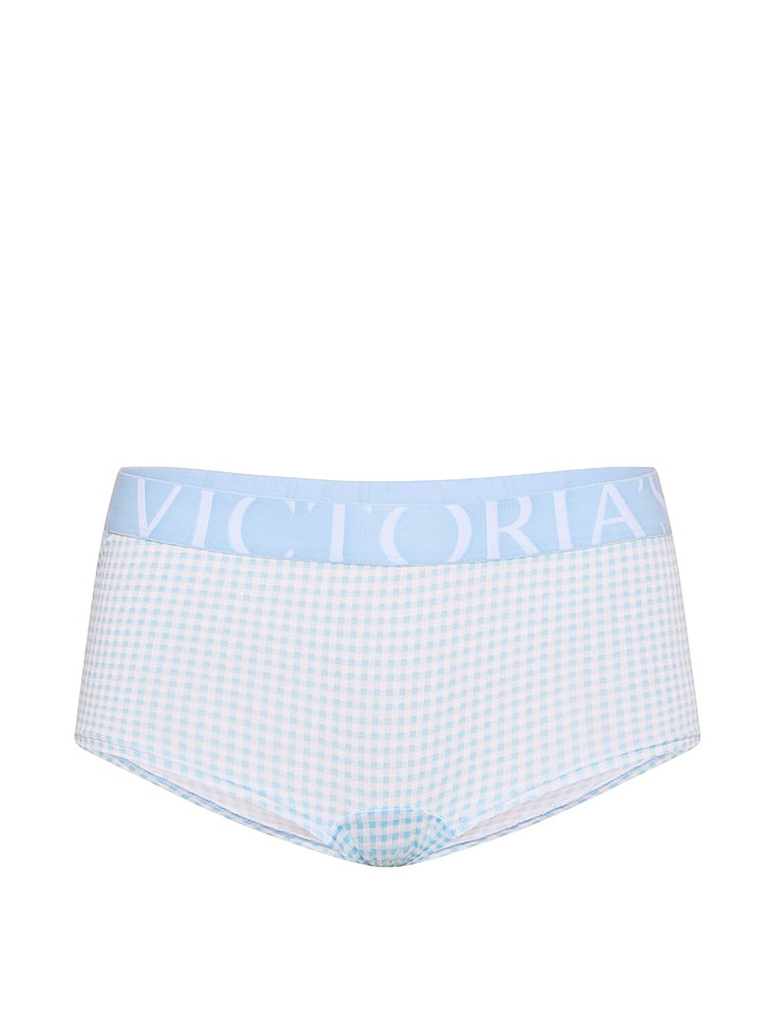 vs Cotton Exploded Logo Cotton Boyshort Panty Linen Blue Gingham 3 of 3 