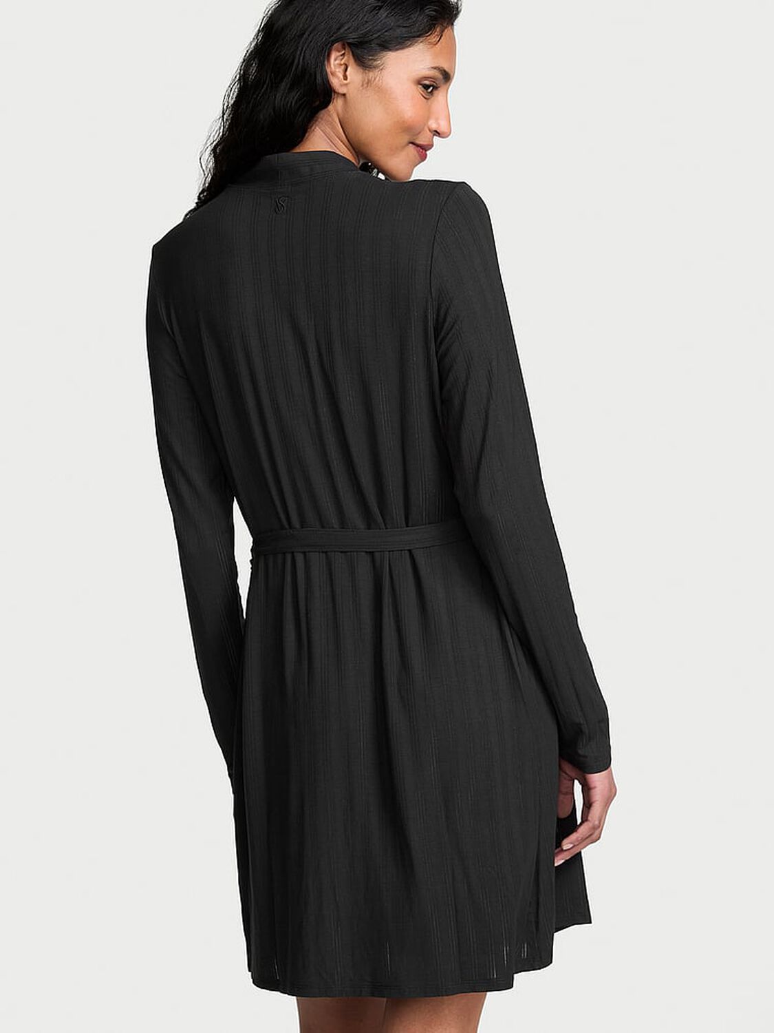 vs Victoria's Secret SoSoft&trade; Modal Ultra-Fine Short Robe Black 2 of 3 
